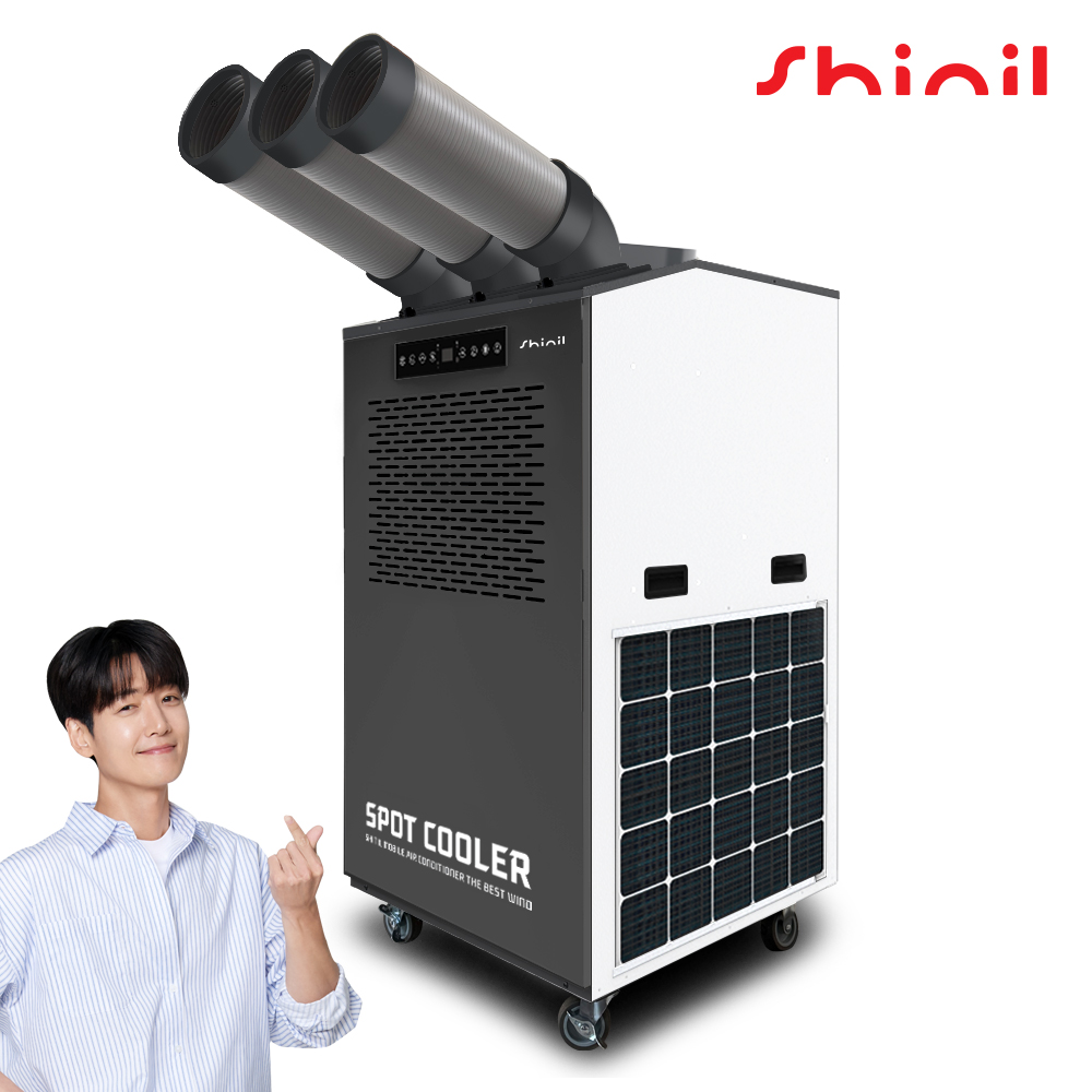신일산업용에어컨 일체형 냉방기 공장용 3구 이동식코끼리 SMA-PC7400G - 상품 이미지