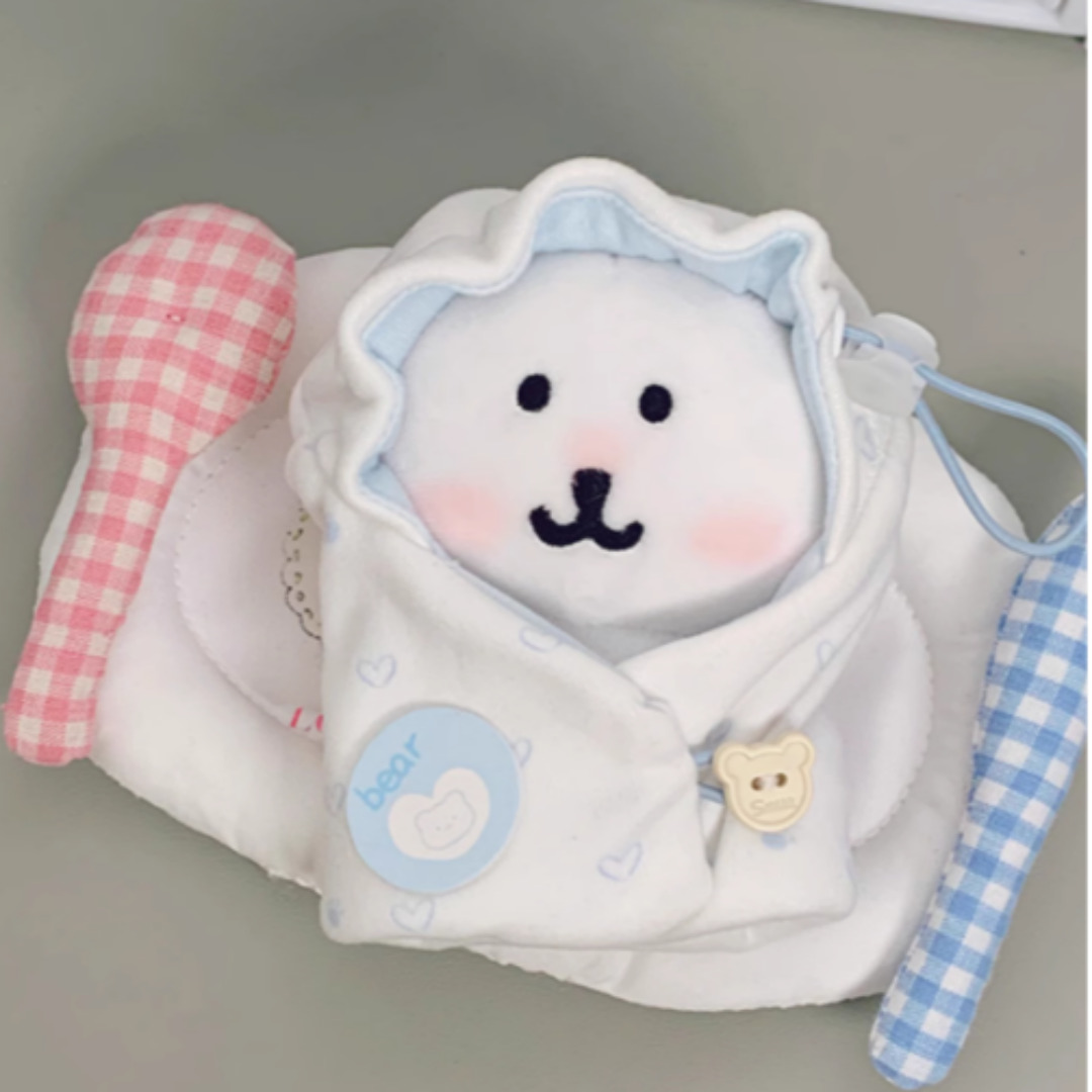 10cm인형옷 모루인형 아이돌 무속성 솜깅이 꾸미기 속싸개 잠옷 파자마 - 상세 이미지 4