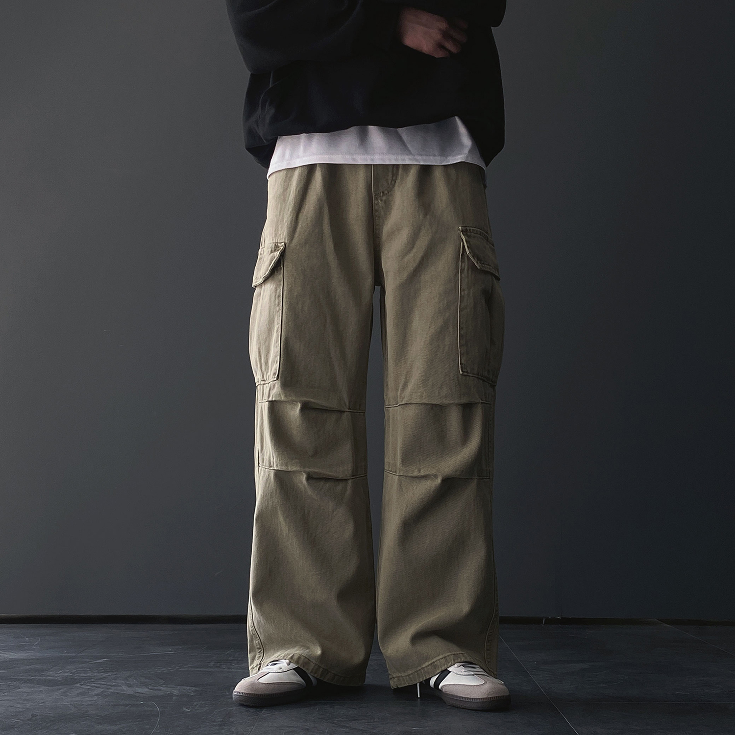 더블니팬츠 워크팬츠 건빵바지 면바지 - 상세 이미지 3