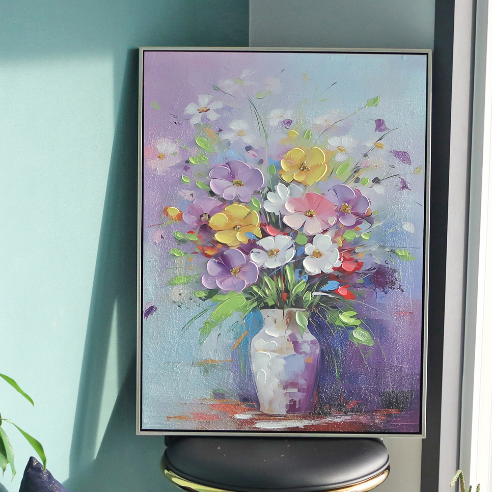 꽃 화병 대형 캔버스 그림 액자 60x80 거실 벽 풍수 인테리어 - 상세 이미지 3