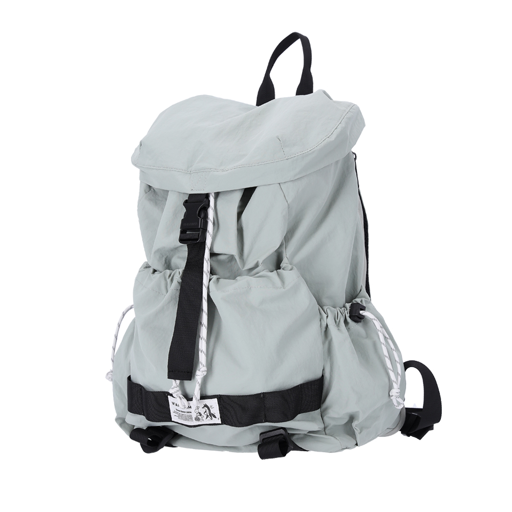 [비아모노] 트루비 스트링 럭색 여행용 보부상 확장형 나일론 백팩 민트그레이