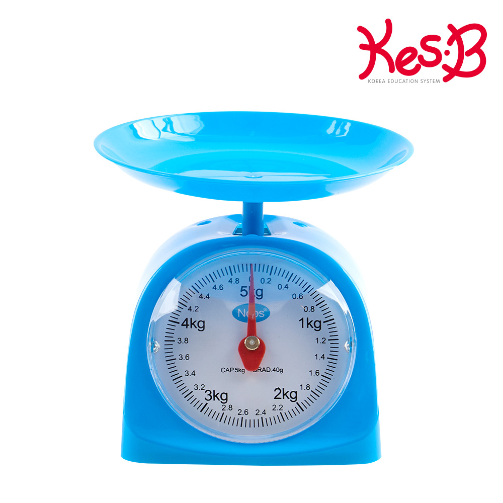 [캐스비] 교육용 앉은뱅이저울5kg 유아수학교구 교육용저울 무게측정 유아무게놀이 초등수학 - 상품 이미지