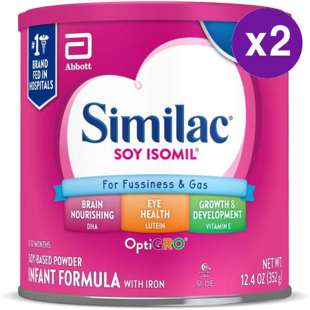 [Similac][해외]Similac 시밀락 소이 이소밀 식물성 단백질 분유 352g 2개