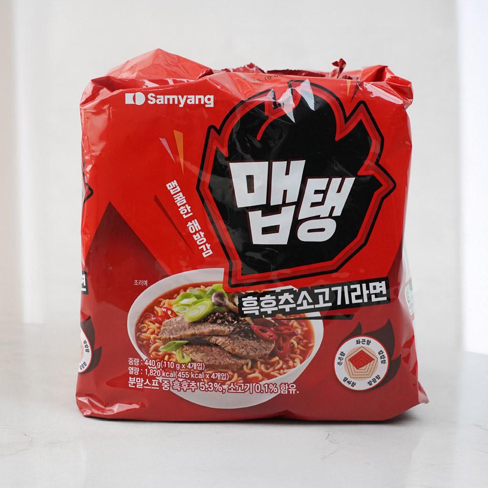 메가마트 삼양 맵탱 흑후추소고기라면 110gx4입 - 상품 이미지