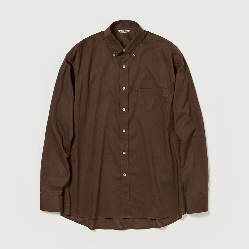 오라리 맨즈 셔츠 WASHED FINX TYPEWRITER BUTTON DOWN SHIRT 25SS 남자 무지 - 상세 이미지 3