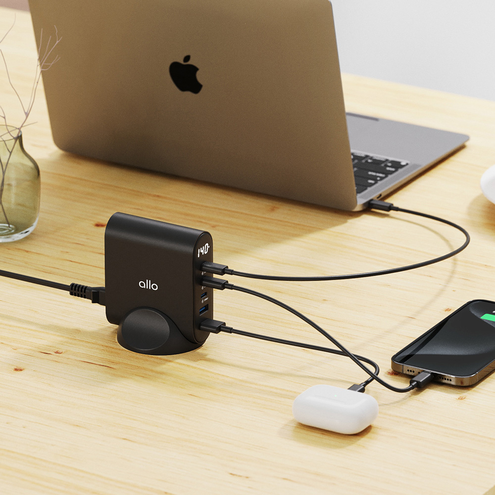 알로코리아 140W GaN 프로 PD PPS 초고속 5포트 멀티 충전기 UC5140GPD