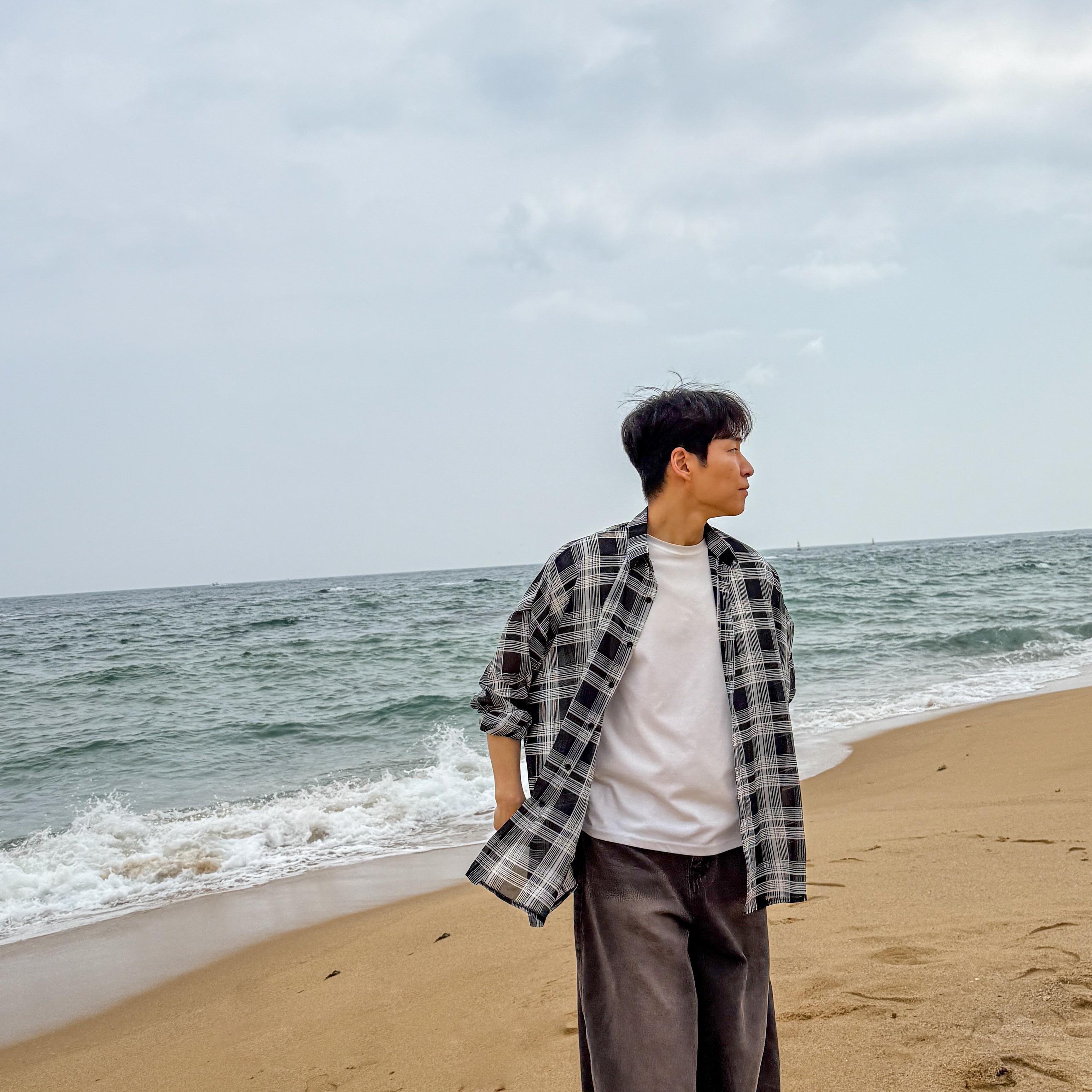 남자여름체크셔츠 린넨체크셔츠 - 상세 이미지 2