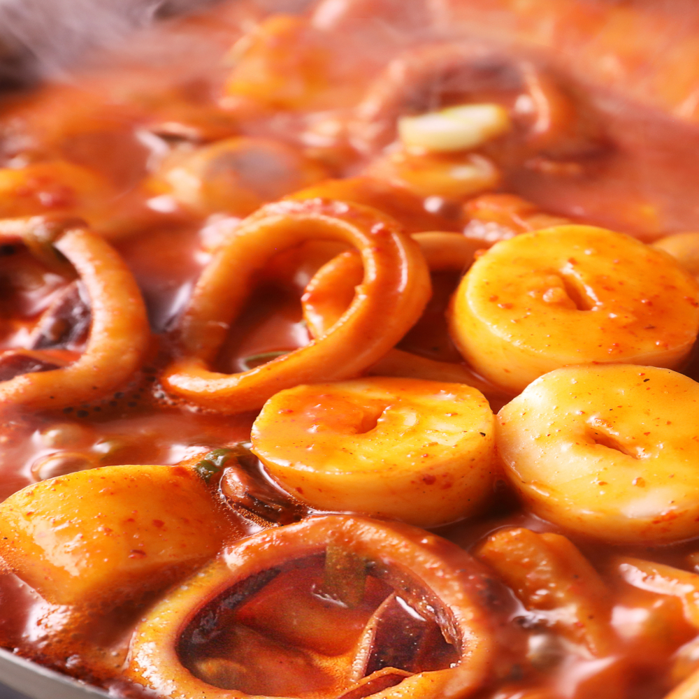 [푸딩팩토리] 푸딩프렙 오징어짬뽕 가래떡떡볶이 680g 1팩+1팩 특제 오짬떡 소스와 통통한 가래떡의 조화 - 상세 이미지 3