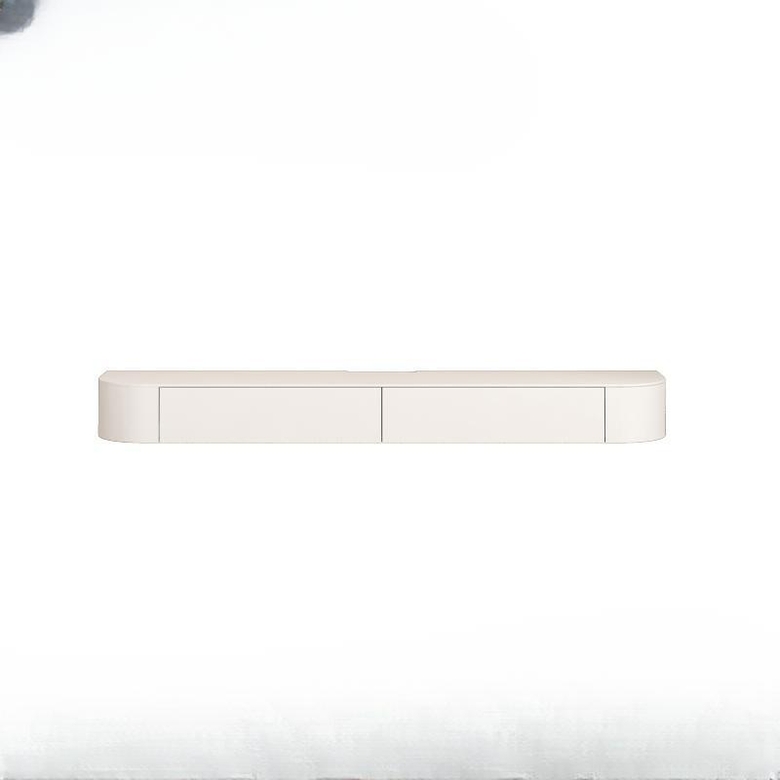 현대적 디자인 벽걸이형 실木 TV장, 작은 공간에 최적화된 수납형 리빙룸 텔레비전 스탠드 1.2m 흰색 원목 120cm - 상품 이미지