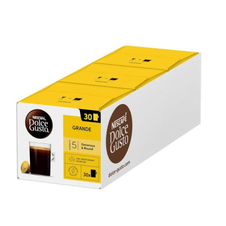 [해외]NESCAF DOLCE GUSTO Nescafe Dolce Gusto Grande, XXL 보관함, 커피 캡슐 90개, 아라비카 로부스타 셀렉션, 고운 크레마와 강한 ,