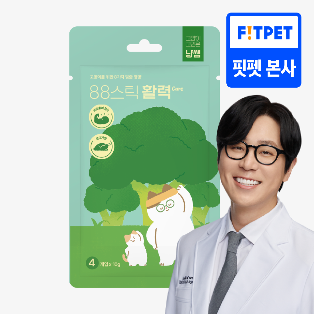 냥쌤 88스틱 고양이 츄르 영양 간식 짜먹는 스틱 활력케어, 10g, 4개 - 메인 이미지