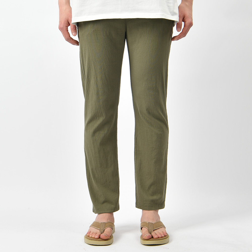 남자 린넨바지 여름 마 밴딩 스판 일자 팬츠 - 상세 이미지 5