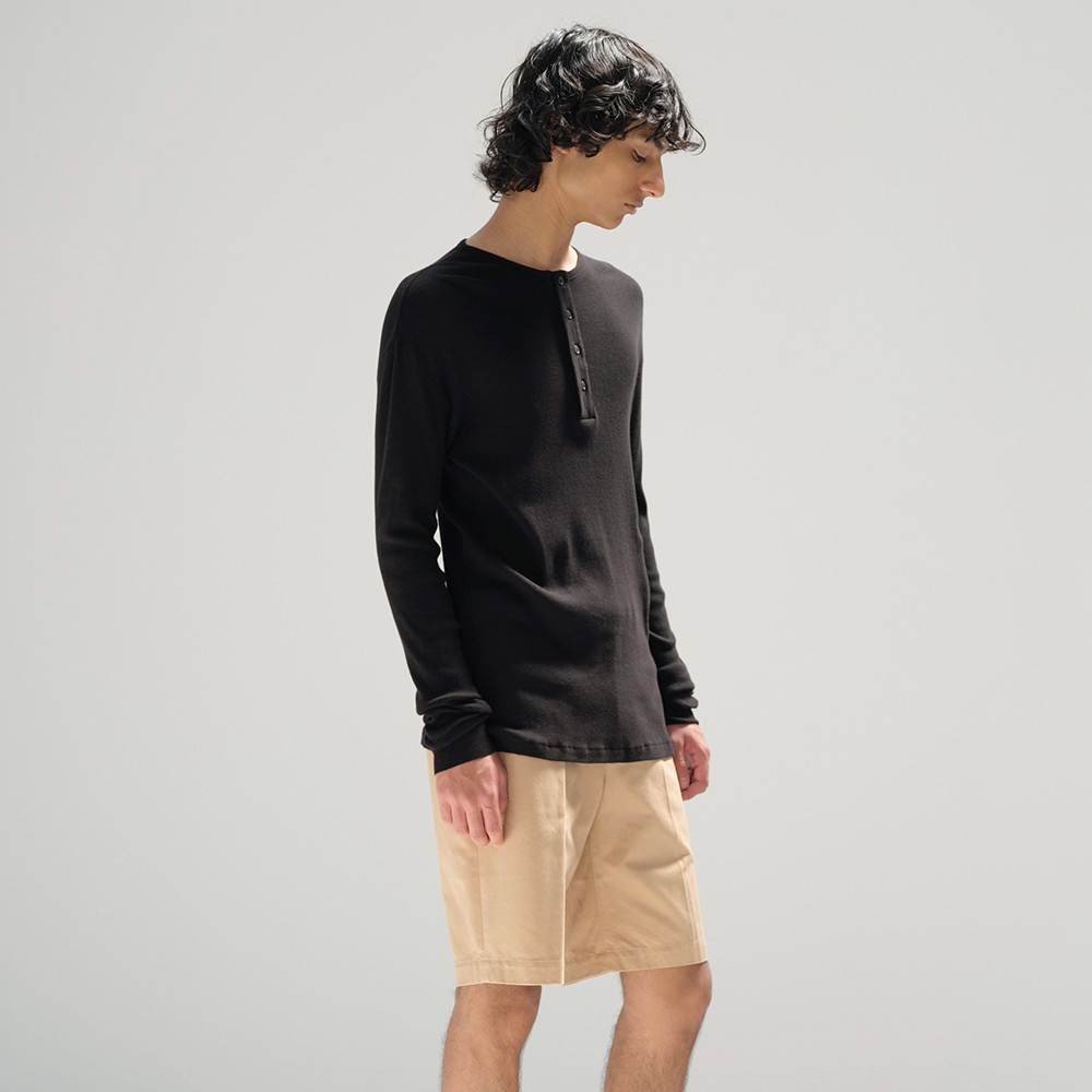 오라리 맨즈 긴팔티 ORGANIC SOFT RIB HENLY NECK P/O 25SS 남자 헨리넥 - 상세 이미지 5