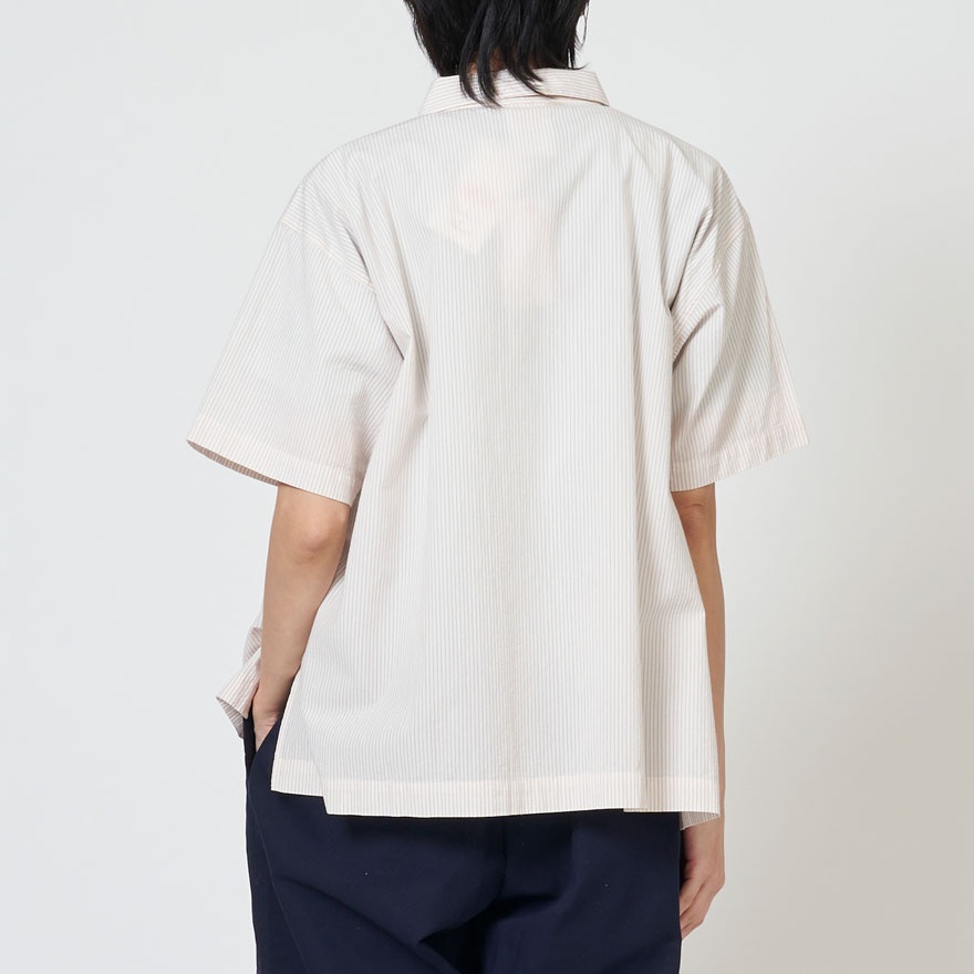 단톤 여성 쇼트 슬리브 반팔셔츠 25SS DT-B0351CCV 36 PINK STRIPE 이미지 6