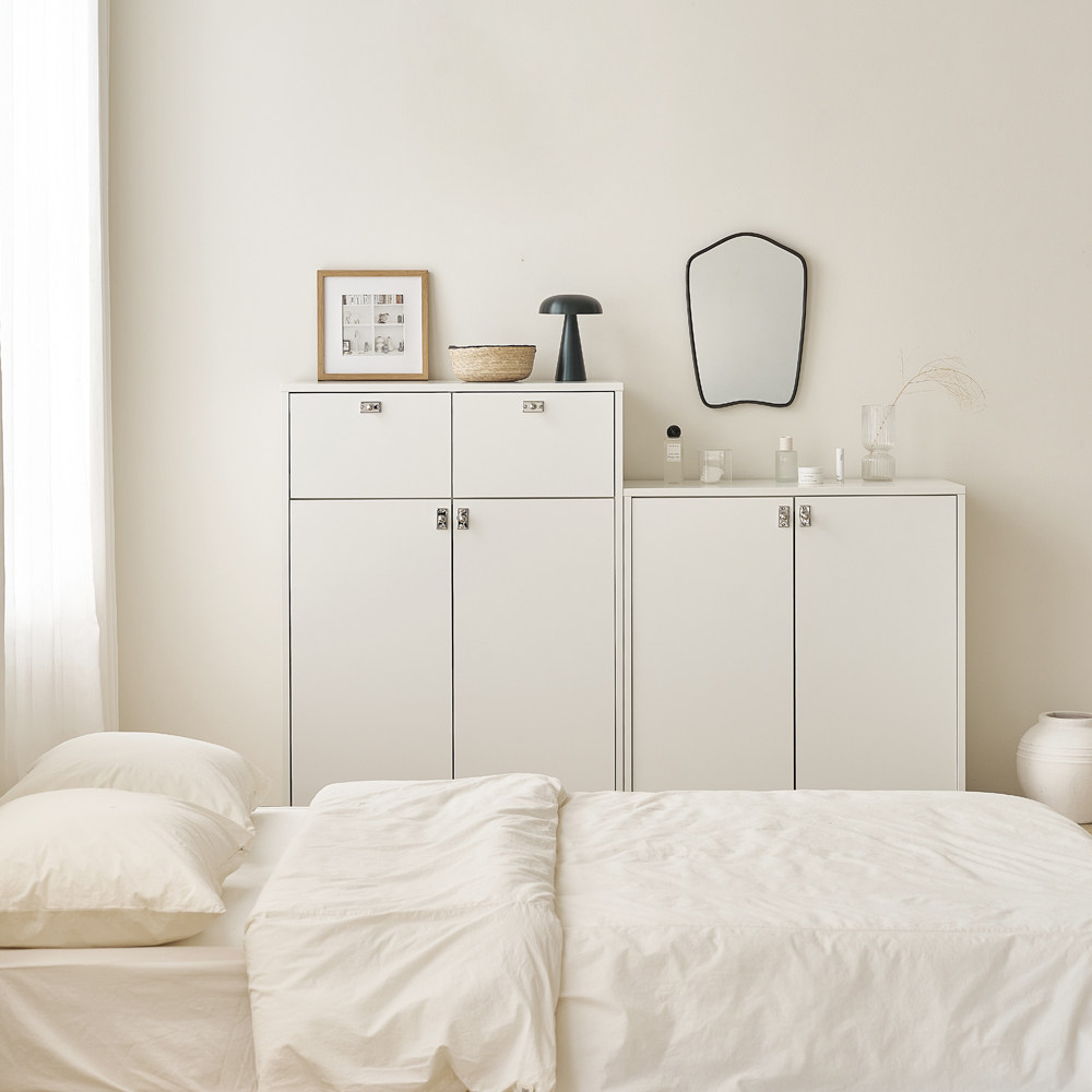 빌레오 베슬라그 수납장 모듈 다용도 거실 맘마존 (더 높은/서랍형 800), 3단, 소프트화이트