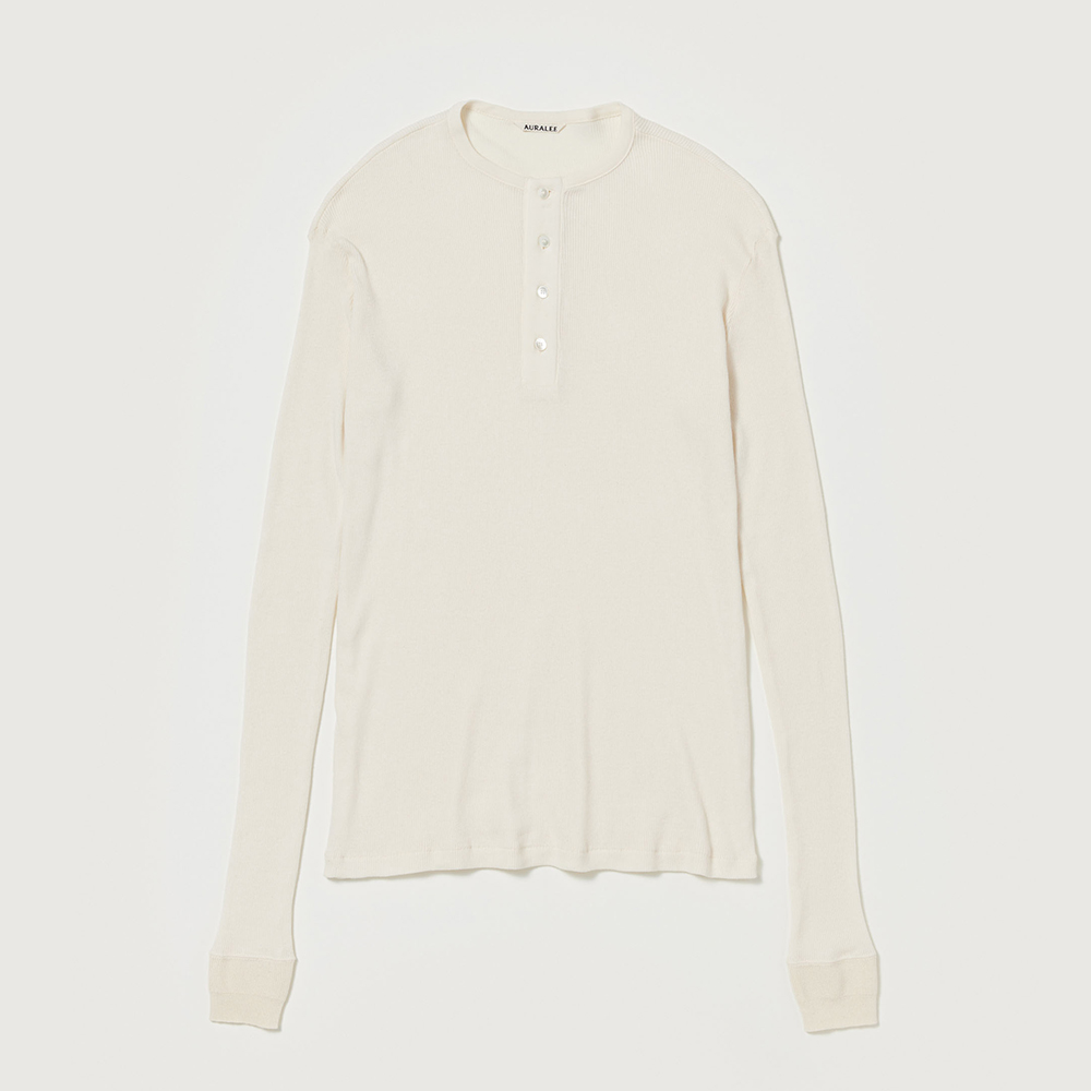 오라리 맨즈 긴팔티 ORGANIC SOFT RIB HENLY NECK P/O 25SS 남자 헨리넥 - 상세 이미지 3
