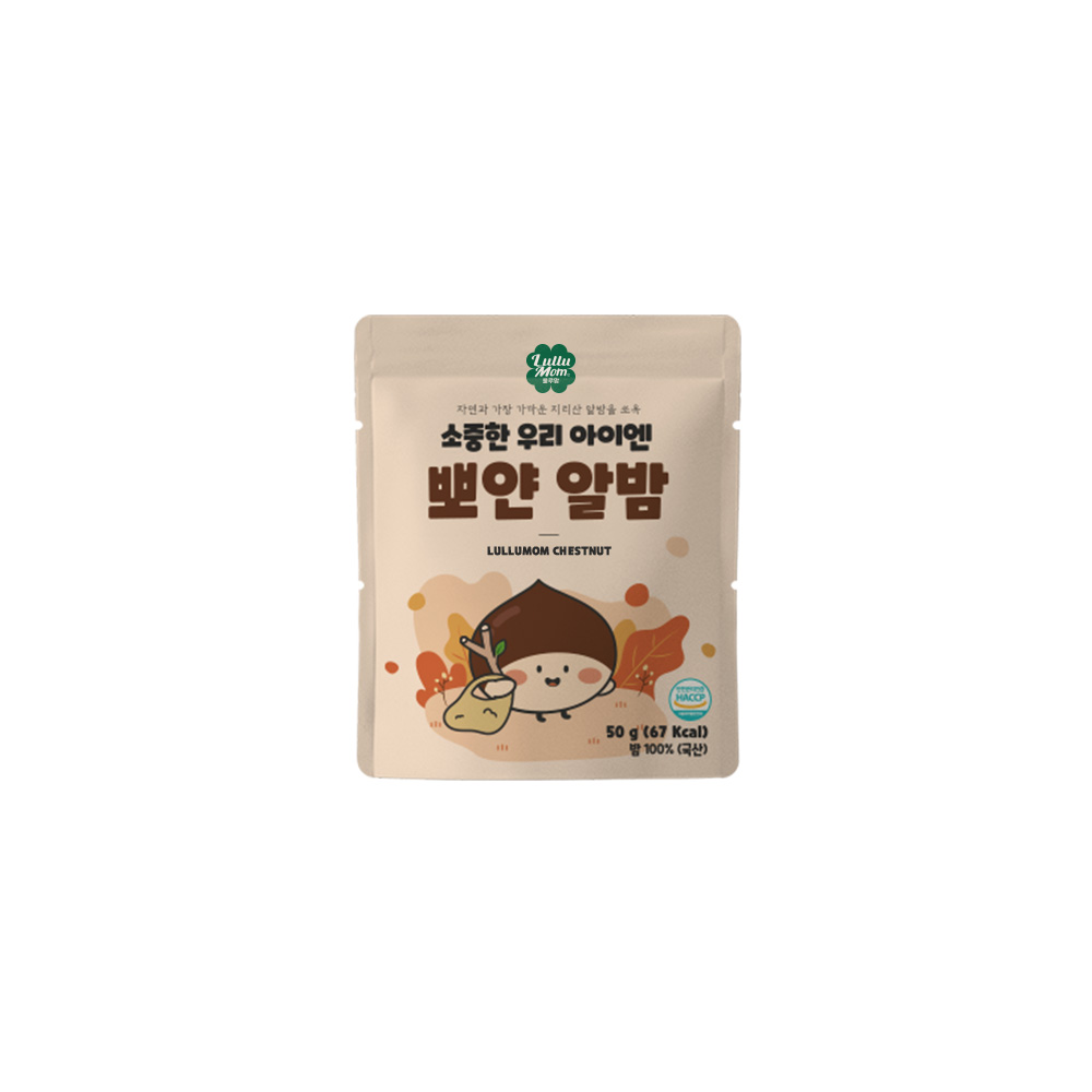 룰루맘 소중한 우리 아이엔 뽀얀알밤 1봉(50g) 밤 100% 아기간식 - 상품 이미지