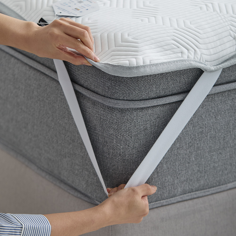 시원한 휴비스 듀라론 여름 냉감패드 고급형 침대 국산 패드 고정밴드 퀸 Q