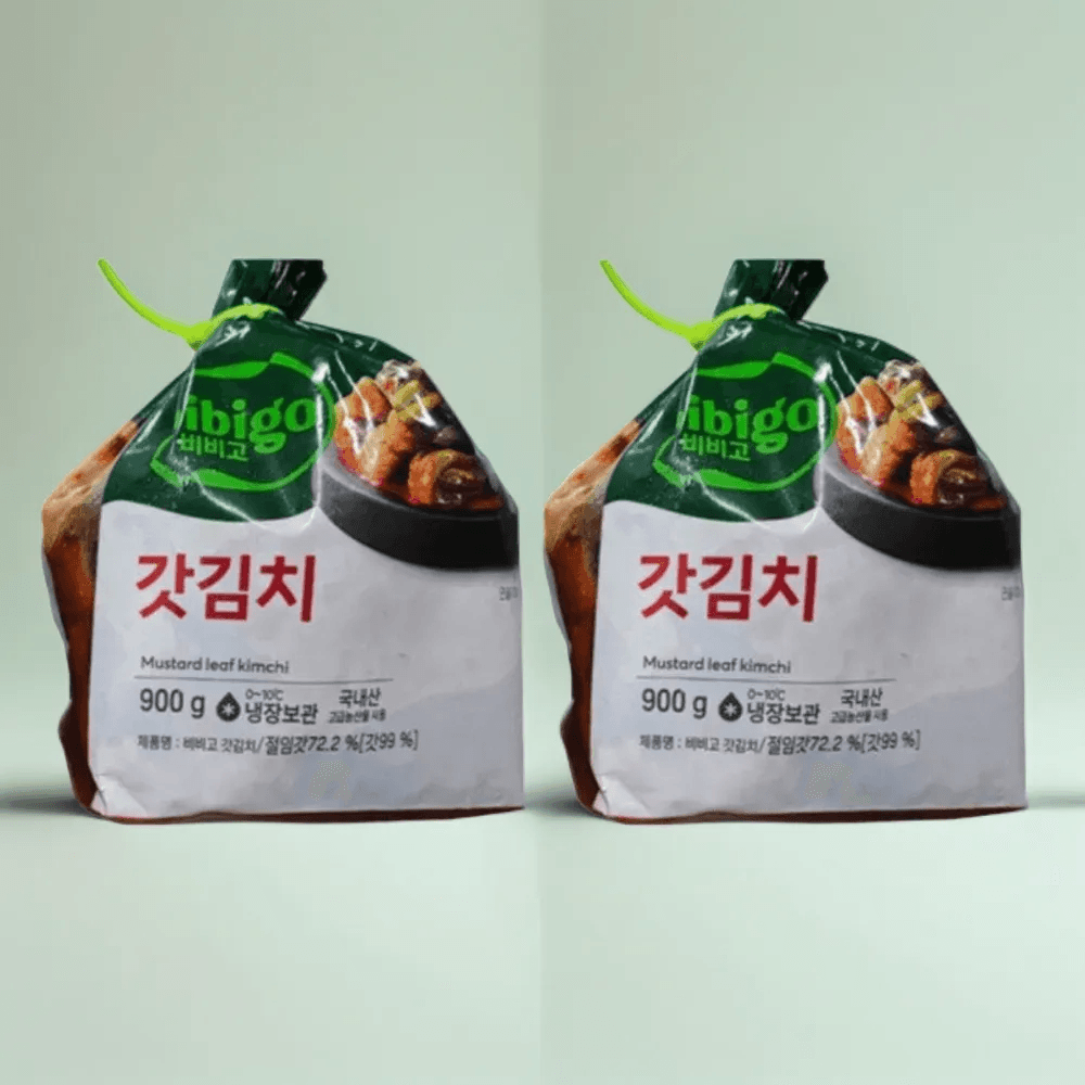 CJ  비비고 갓김치 900g x 2개 국내산 갓 혼밥 자취방 반찬 : 넷카트