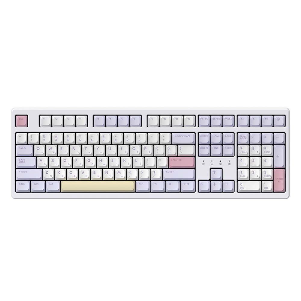 (유선 무선 듀얼8K 폴링레이트) TFG Cloud Max CF 게이밍 기계식키보드 무선 가스켓마운트 동그리 퍼플하트, HMX크림치즈 또각, 45g