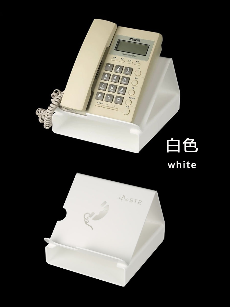 사무실 전화거치대 전화기 투명 탁상용 선반 받침대 사무용 플라스틱 - 상세 이미지 3