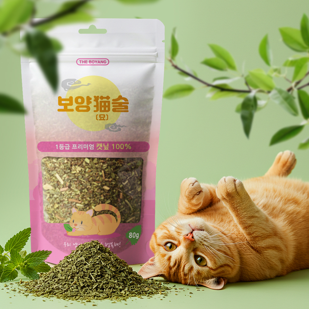 더보양 대용량 자연건조 스트레스 해소 캣닢 가루 고양이 건강 간식 캣잎, 80g, 1개 - 상품 이미지