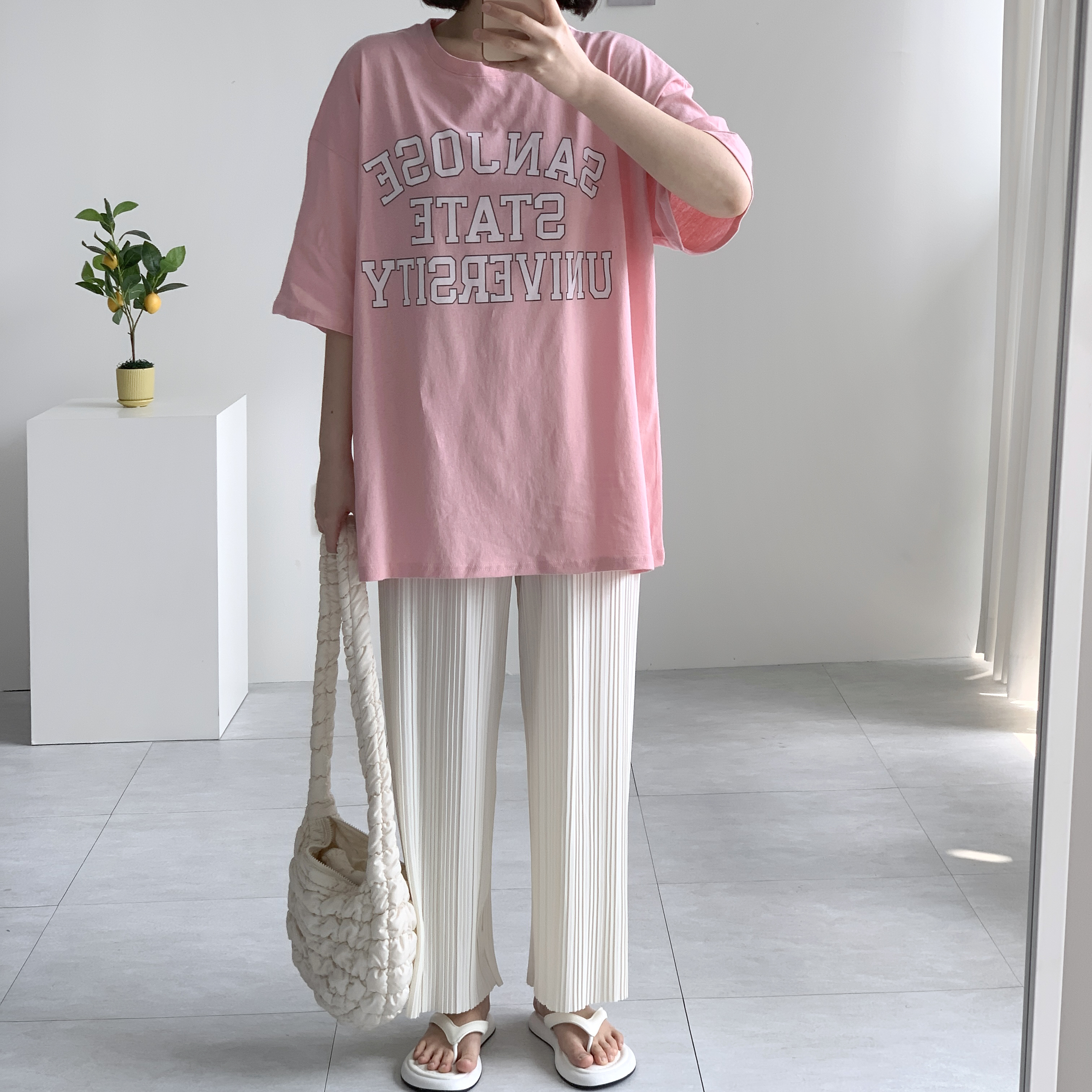 유니 레터링티셔츠 레깅스롱티 임산부티셔츠 이미지 8