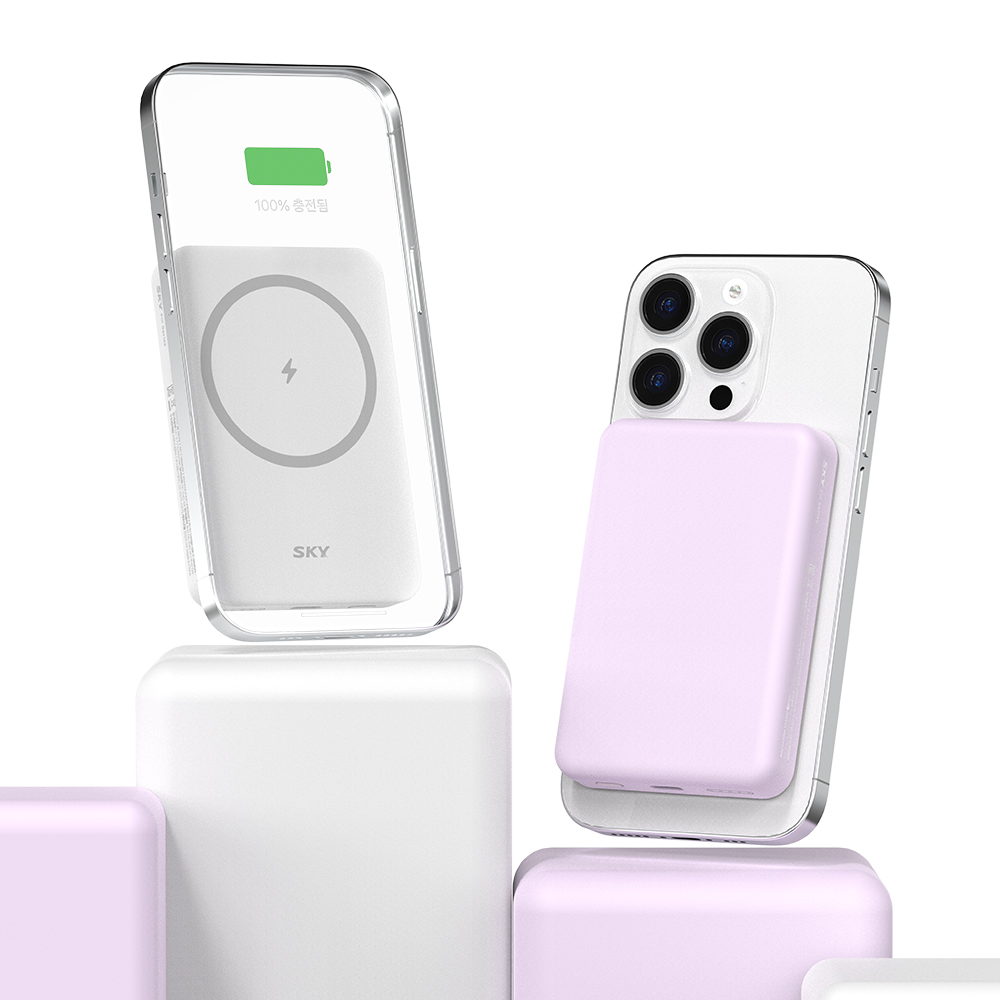 필 M05 맥세이프 10W 무선 충전 보조배터리 5000mAh, 폴라 화이트 - 상세 이미지 5