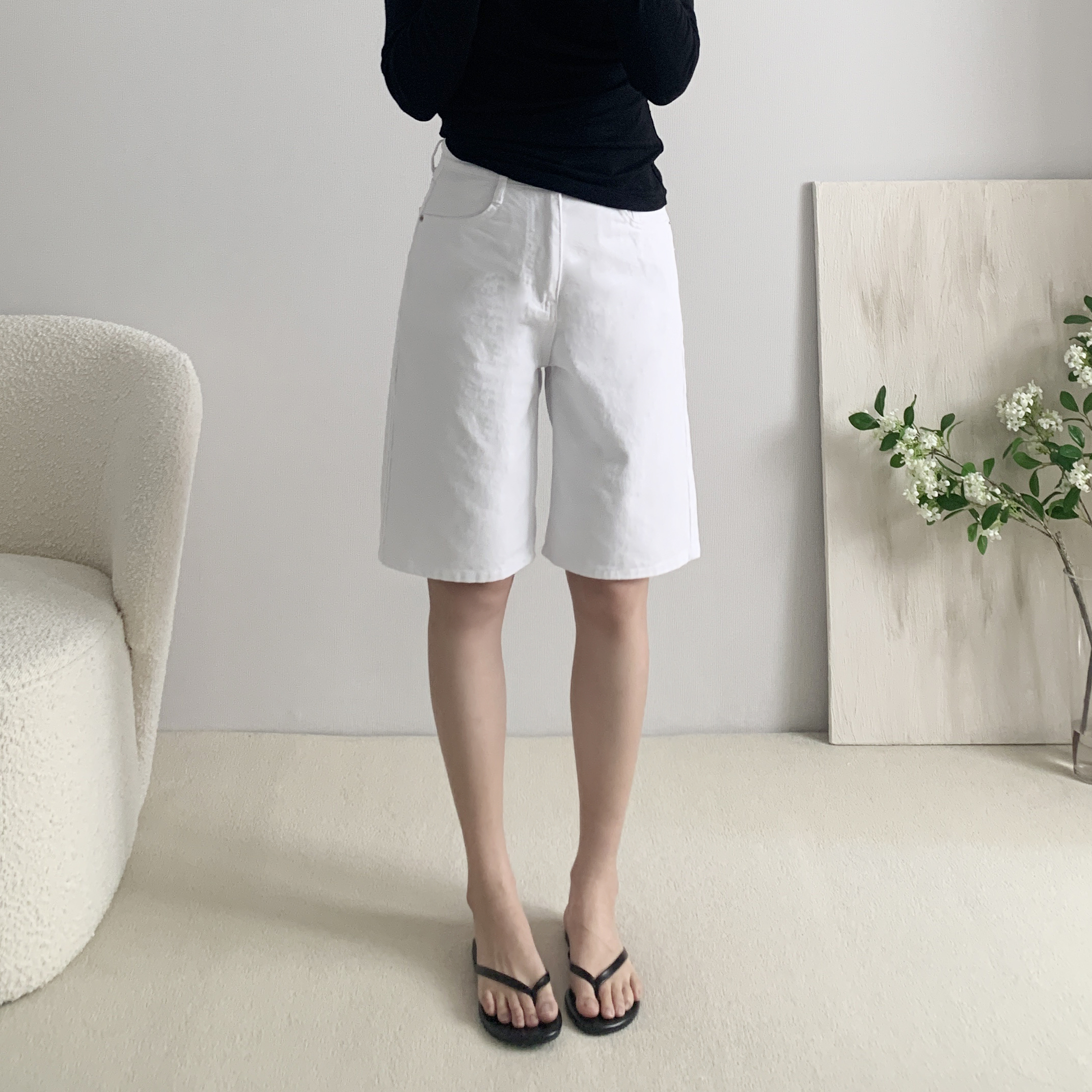 데님버뮤다팬츠 버뮤다청반바지 5부청바지 이미지 7