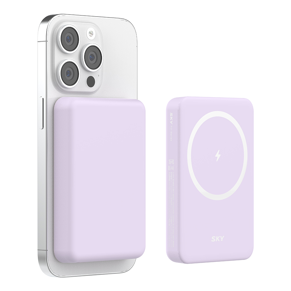 필 M05 맥세이프 10W 무선 충전 보조배터리 5000mAh, 아이리스 퍼플 - 상세 이미지 2