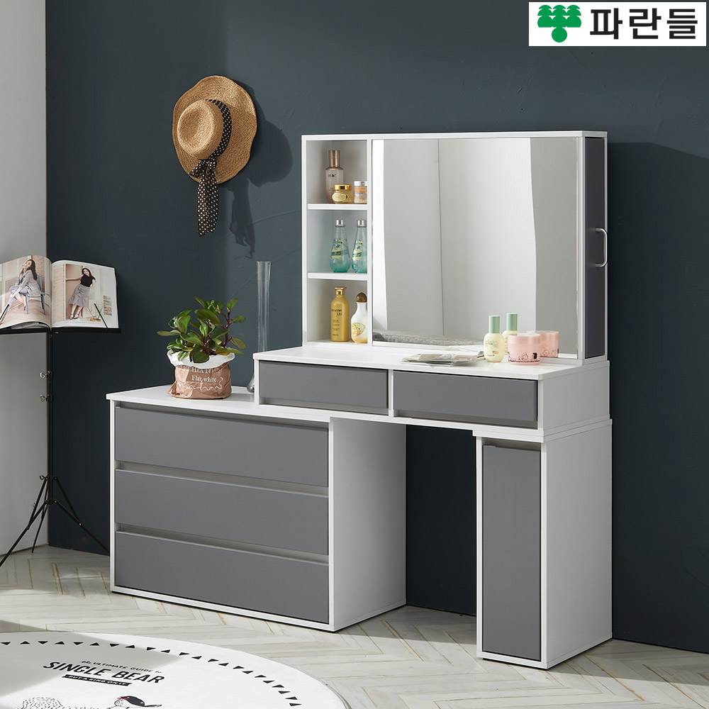 파란들가구 미인 거울수납 입식화장대B 서랍화장대세트 콘솔 - 상세 이미지 2