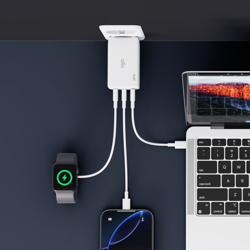 알로코리아 라이트 GaN 65W PD PPS QC 4.0 멀티 초고속 충전기 UC365G