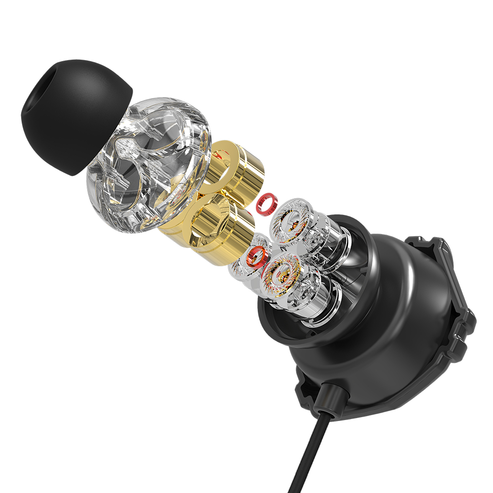 핏 EPM1 유선 게이밍 이어폰 마이크 탈부착 트리플 드라이버 레드 - 상세 이미지 5