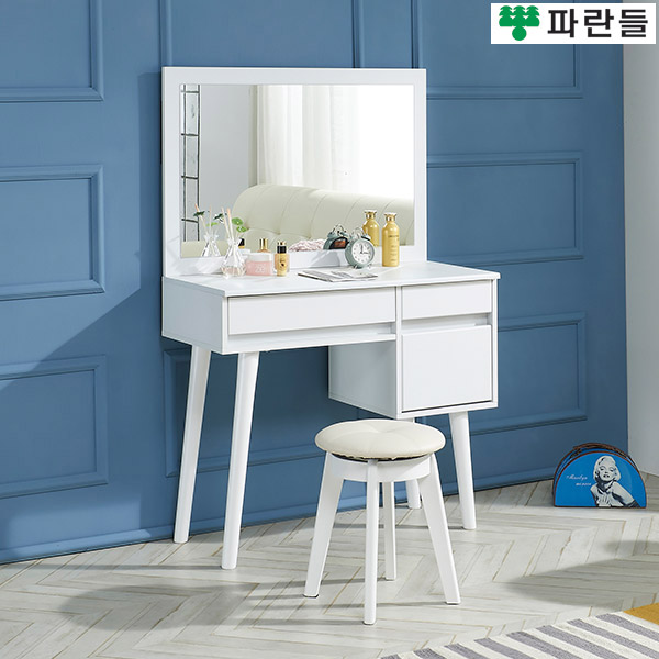 파란들가구 반하나 거울포함 B형 입식화장대 콘솔 의자포함 - 상품 이미지