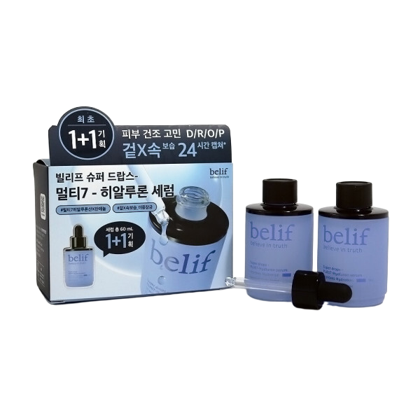 빌리프 슈퍼드랍스 멀티7 히알루론세럼 30ml 1+1 세트 : 모든아우라
