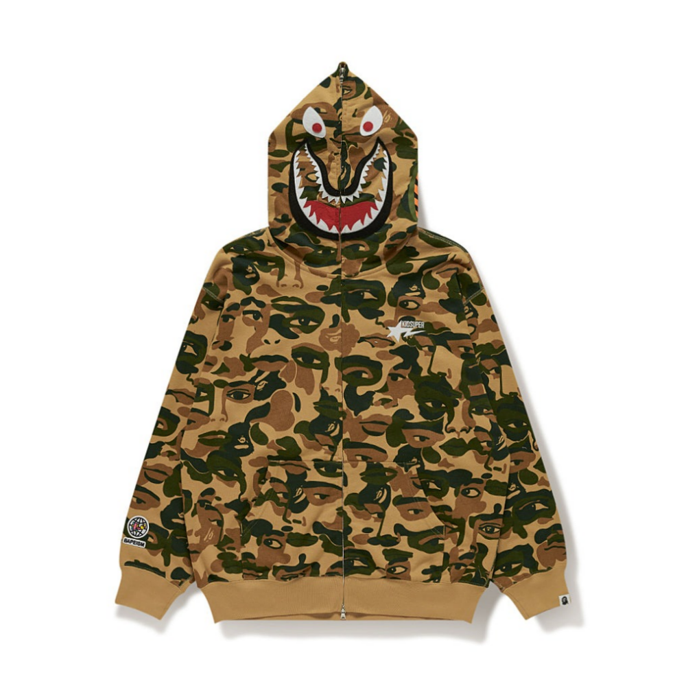 베이프 X KIDSUPER 후드집업 CAMO SHARK FULL ZIP HOODIE 4월 신상 1L23-115-909 - 메인 이미지