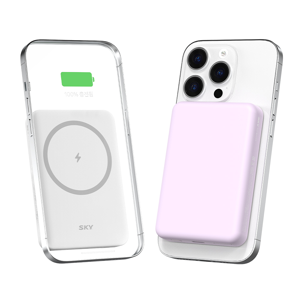 필 M05 맥세이프 10W 무선 충전 보조배터리 5000mAh, 폴라 화이트 - 상세 이미지 4