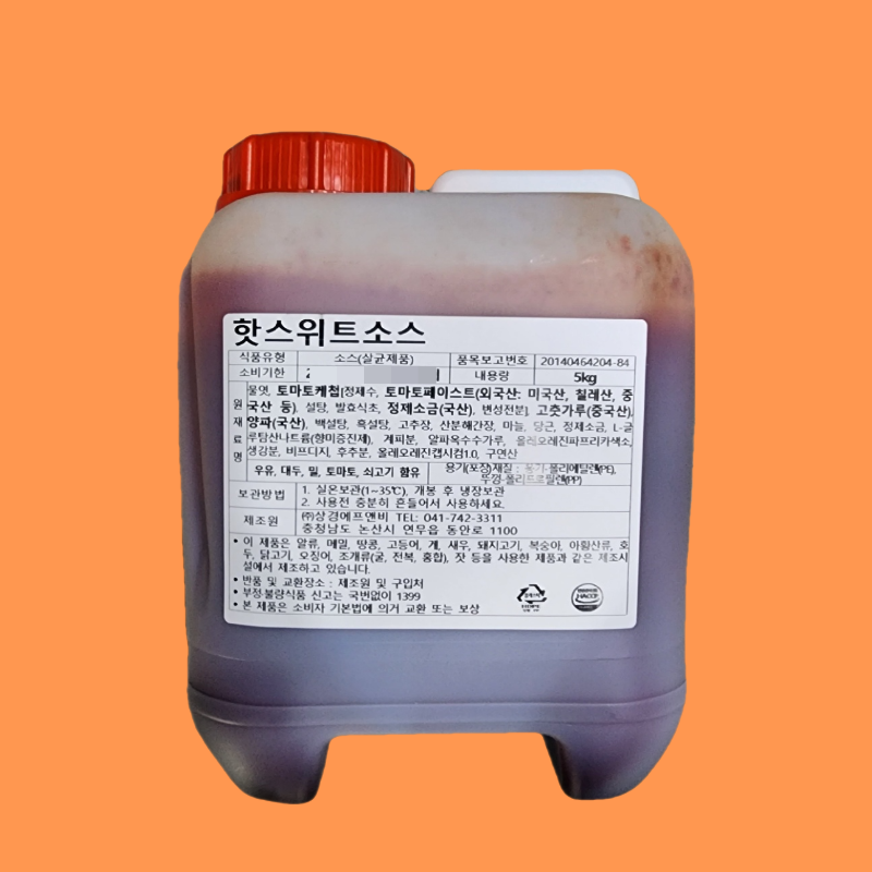 특가 상경식품 매운 양념치킨소스 핫스위트소스 5KG 꾸덕한 콕콕찍어 - 상품 이미지