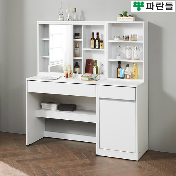 파란들가구 반하나 상판18T 1200 수납화장대세트 입식화장대 - 상품 이미지