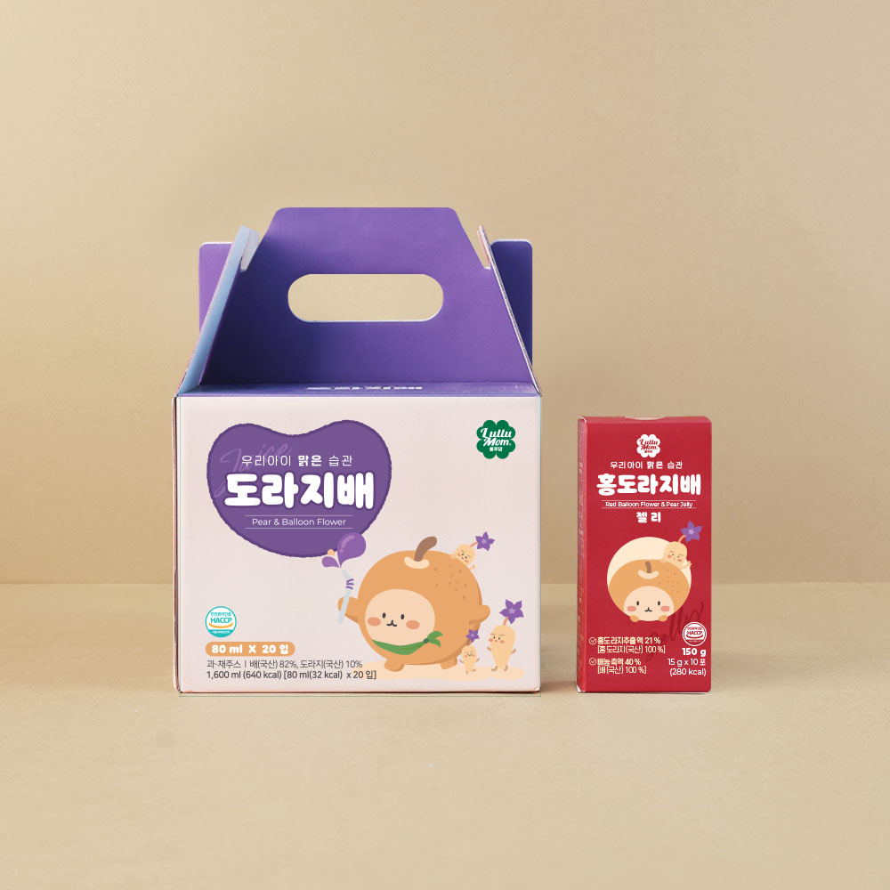 룰루맘 맑은습관 할인세트(도라지배 주스 1박스+홍도라지배 젤리 1박스) - 상품 이미지