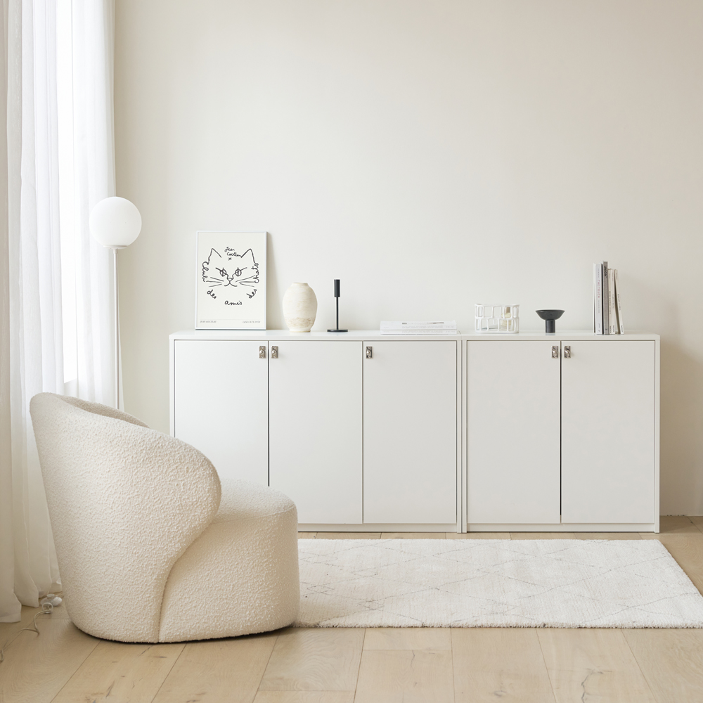 빌레오 베슬라그 수납장 모듈 다용도 거실 맘마존 (높은/일반형 800), 2단, 소프트화이트