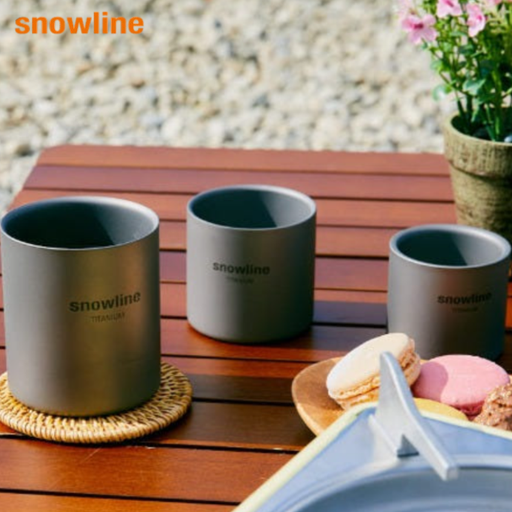 스노우라인 아웃도어 티타늄컵 3종세트 지문방지 더블월 캠핑 백패킹 컵