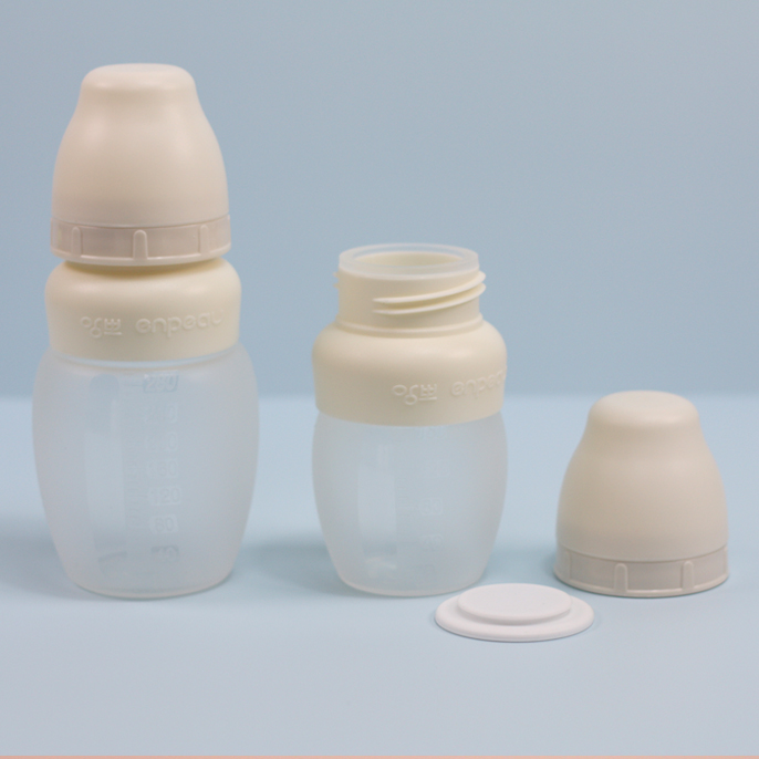 앙뽀Q 트윈팩(2P) 노꼭지160ml 280ml 배앓이방지 실리콘 신생아젖병 국내생산 - 상세 이미지 4