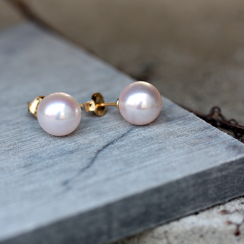 14k 아코야 해수 진주귀걸이 8.5mm~9mm 클래식 침형 스터드진주귀고리