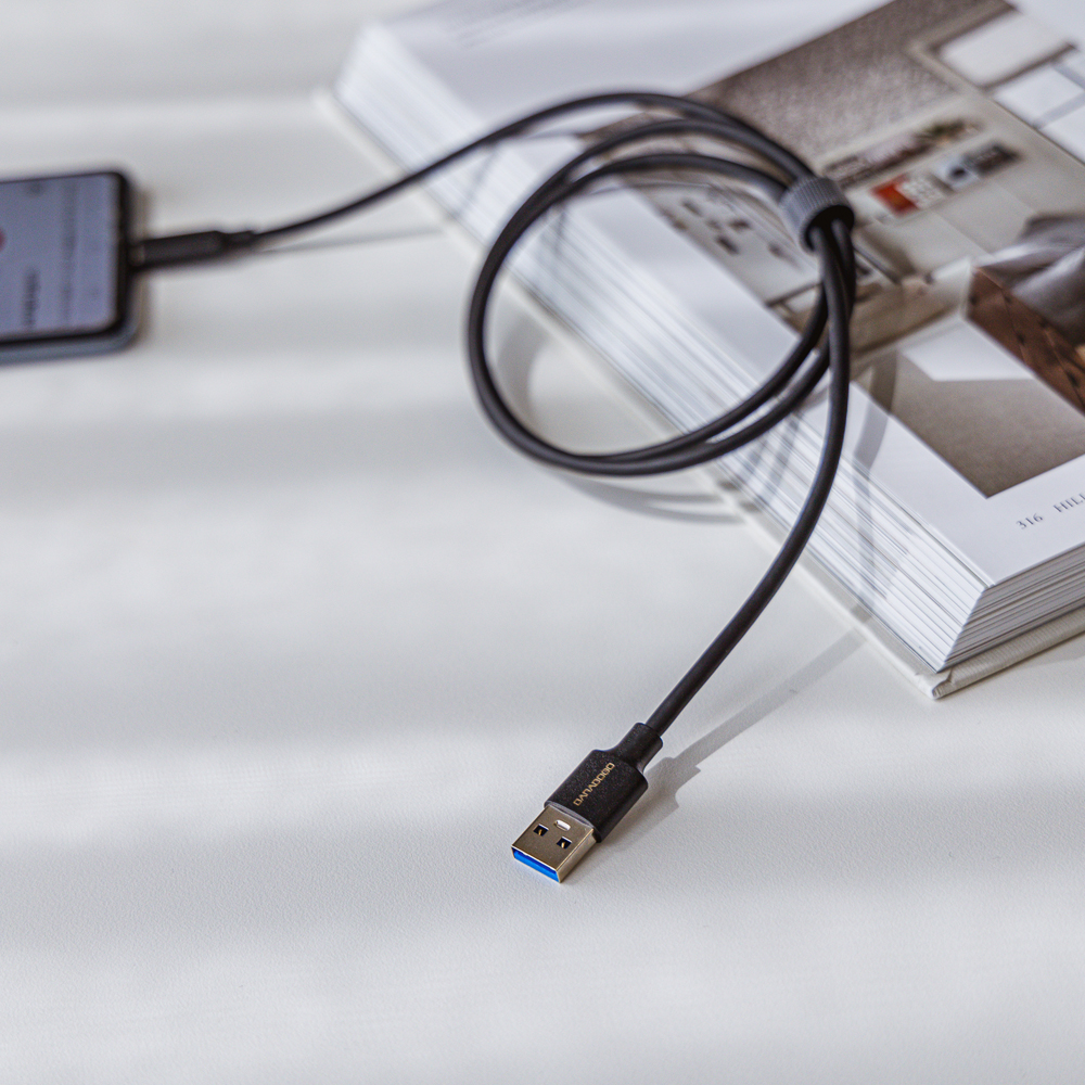 바라보고 USB3.2 Gen2 A to C타입 고속충전 데이터 케이블 블랙, 1개, 0.3m 이미지 4