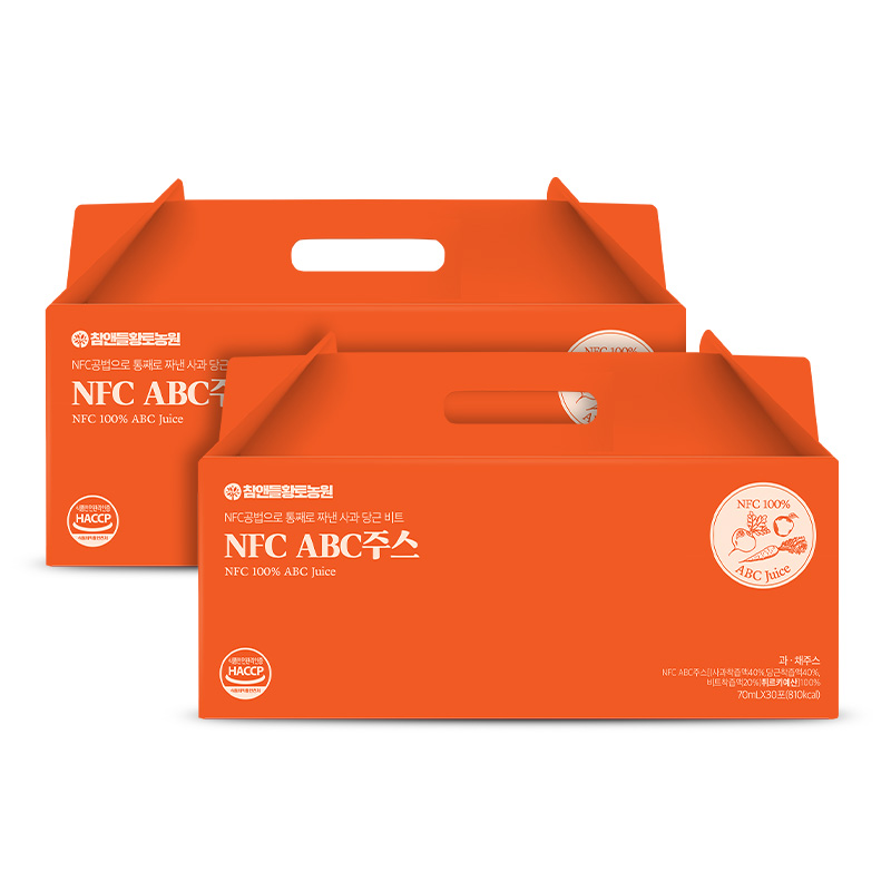 참앤들황토농원 착즙 ABC주스 사과 당근 비트, 70ml, 60개