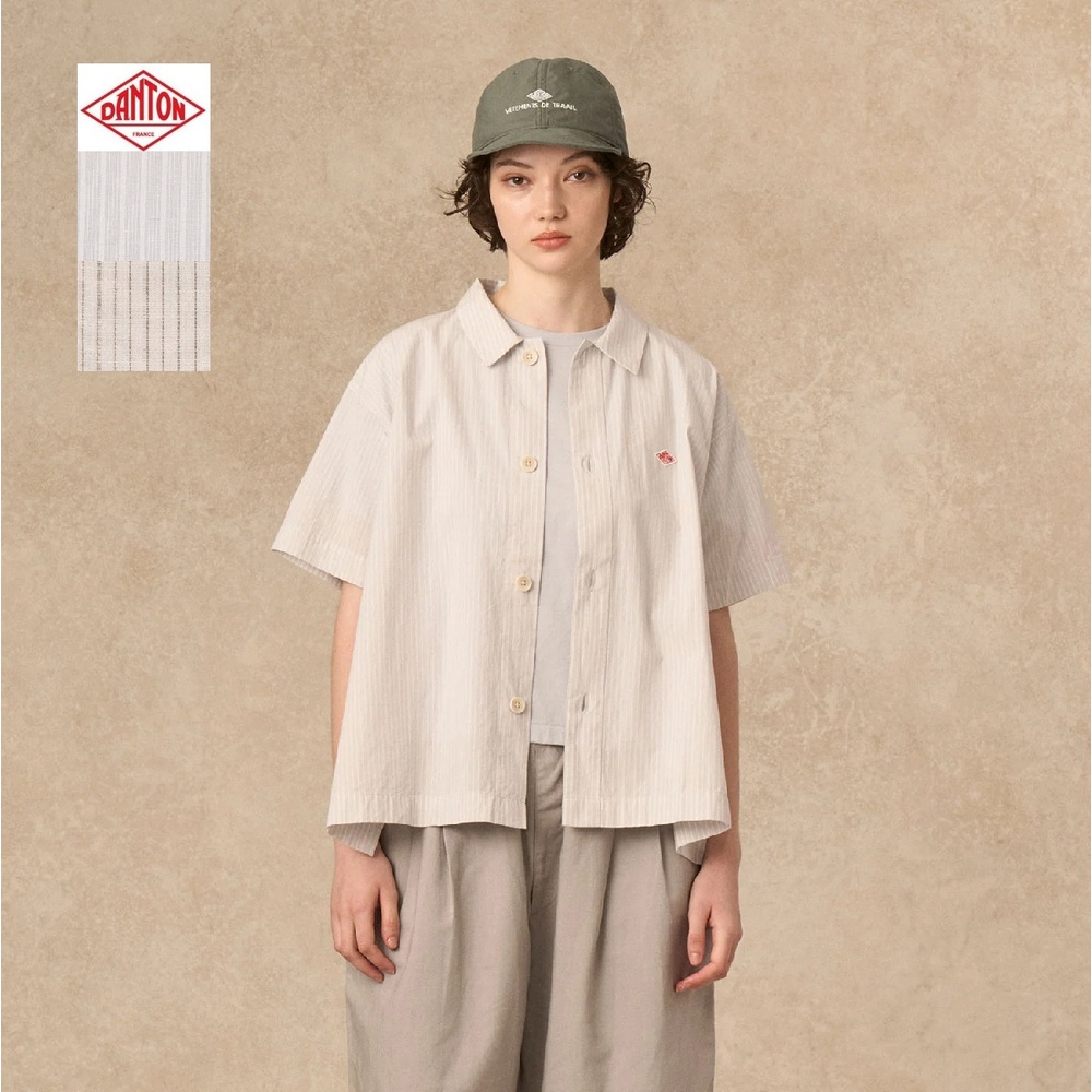 단톤 여성 쇼트 슬리브 반팔셔츠 25SS DT-B0351CCV 36 PINK STRIPE - 메인 이미지