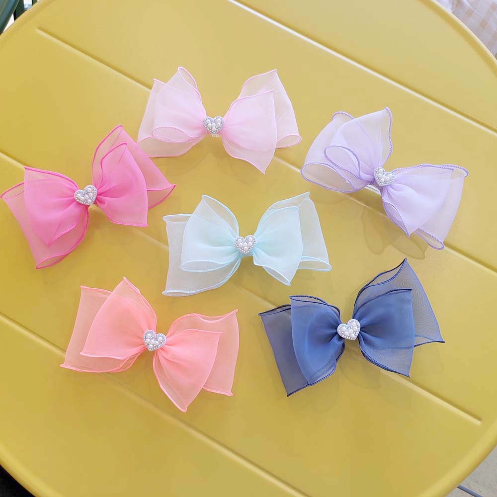 레브 강아지리본 피치 애견 왕리본 머리핀 케이프 이미지 2