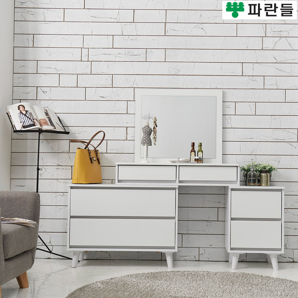 파란들가구 SS 거울수납 입식화장대B 서랍화장대 입식콘솔 - 메인 이미지