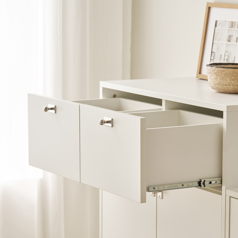 빌레오 베슬라그 수납장 모듈 다용도 거실 맘마존 (더 높은/서랍형 800), 3단, 소프트화이트